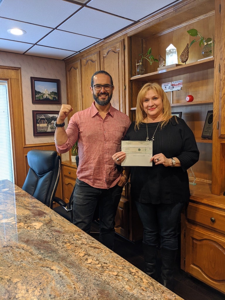 Two Persons Getting Ready for Picture